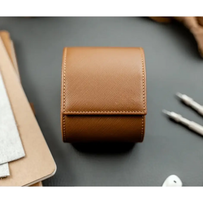 Travel Watch Case - Cognac & Oak Series 1 — Free Gift