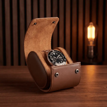 Travel Watch Case - Cognac & Oak Series 1 — Free Gift