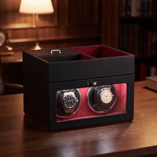 Watch Winder & Jewelry Box - Crimson Red - rouge