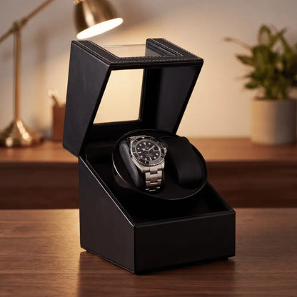 Watch Winder - Midnight Black - blanc